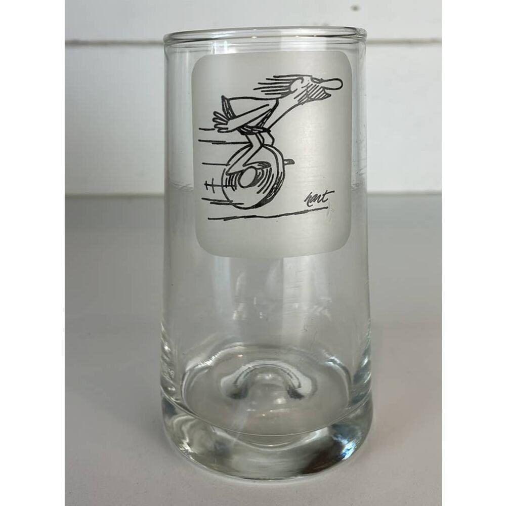 Vintage 1970s BC By Hart Crog Caveman Comic Strip Drinking Glass Pinched Drink